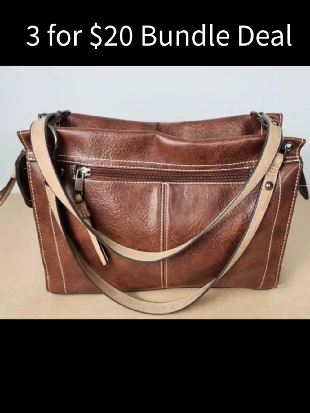 Coral Ridge Shoulder Bag Brown Faux Leather Y2K 12x8x3